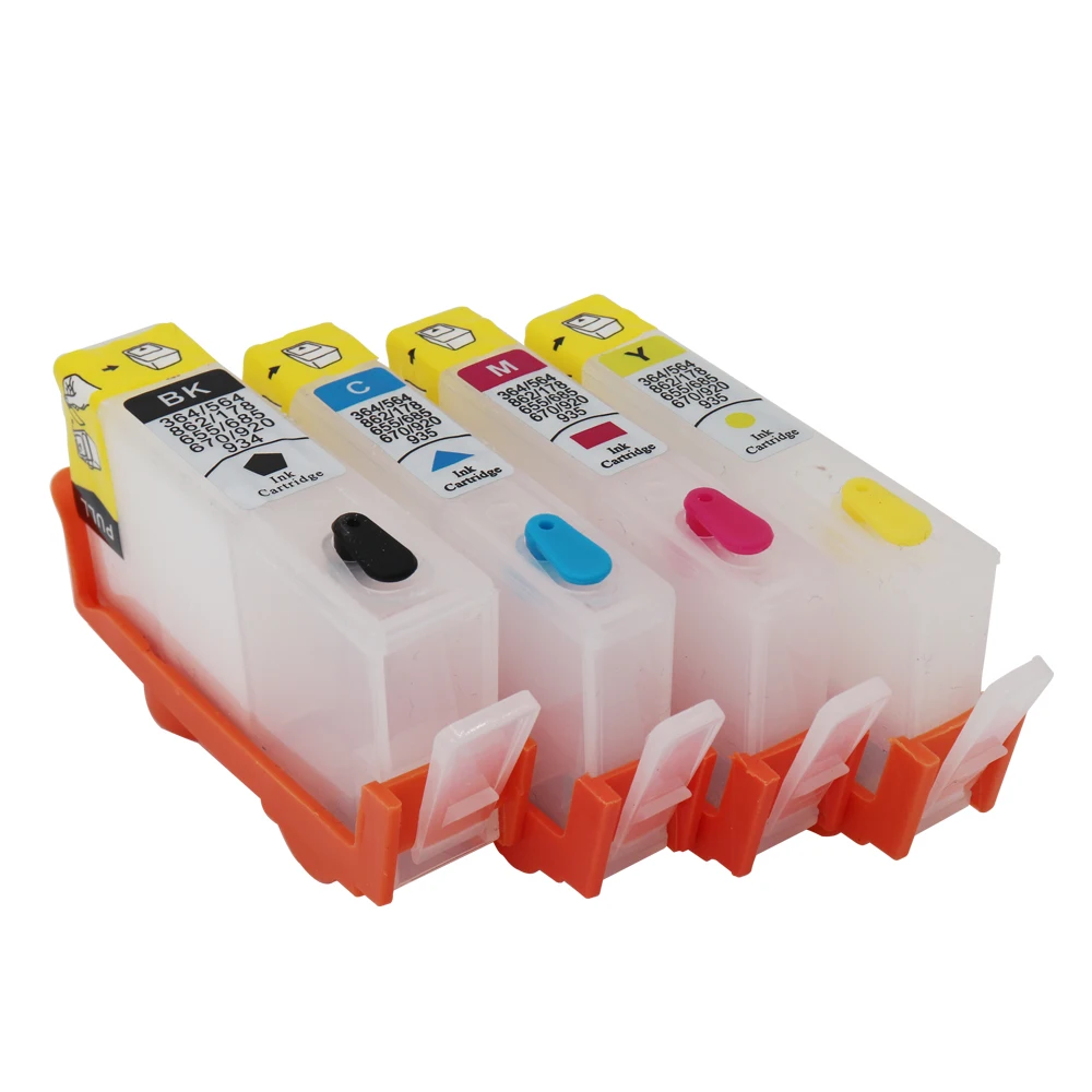 For HP 364 Refillable Printer Ink Cartridges with ARC Chips for HP Photosmart 7510 C5324 C5373 C5380 C5388 B110A B109N CN216B