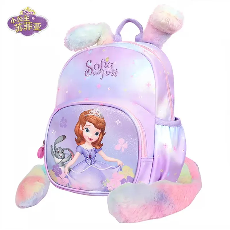 Disney Sofia Kindergarten Backpack For Girls Elsa Anna Primary School Student Shoulder Orthopedic Bag Large Capacity Super Light