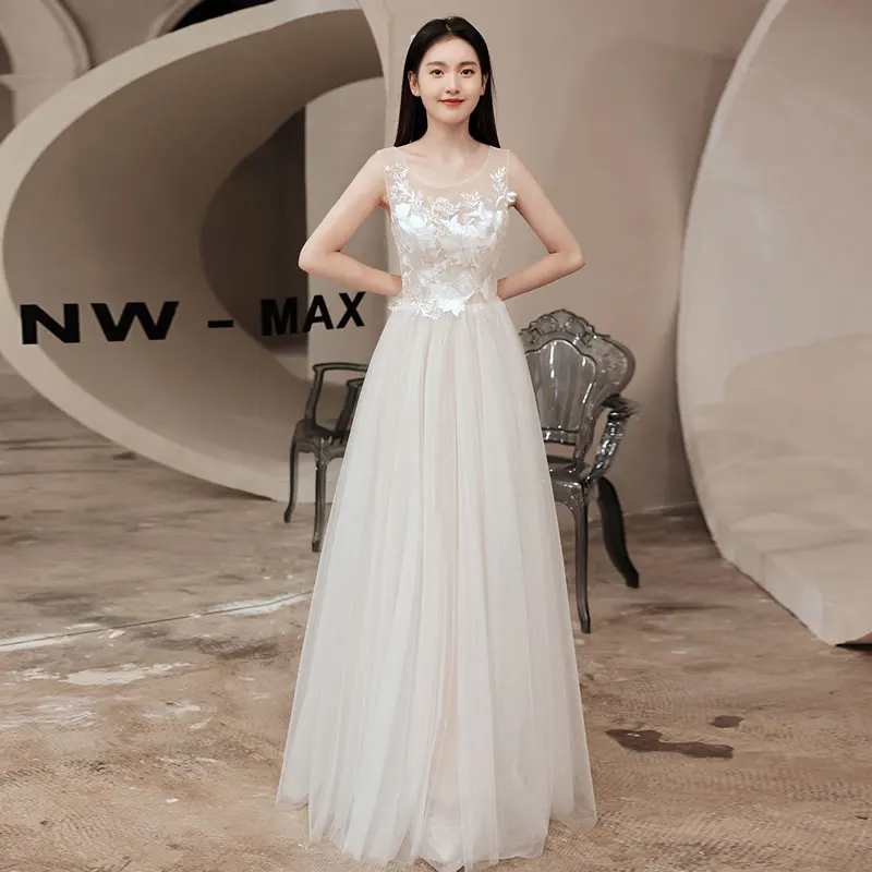 AE0040สไตล์ใหม่ลูกไม้ Appliques O-Neck ชุดแต่งงาน Платья ชุดเจ้าสาว Robe De Mariée Vestido De Noiva A-Line ความยาว