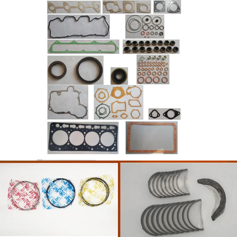 

complete repair Overhaul engine full gasket set kit crankshaft connecting rod bearing piston ring for Kubota engine: V3800 16V