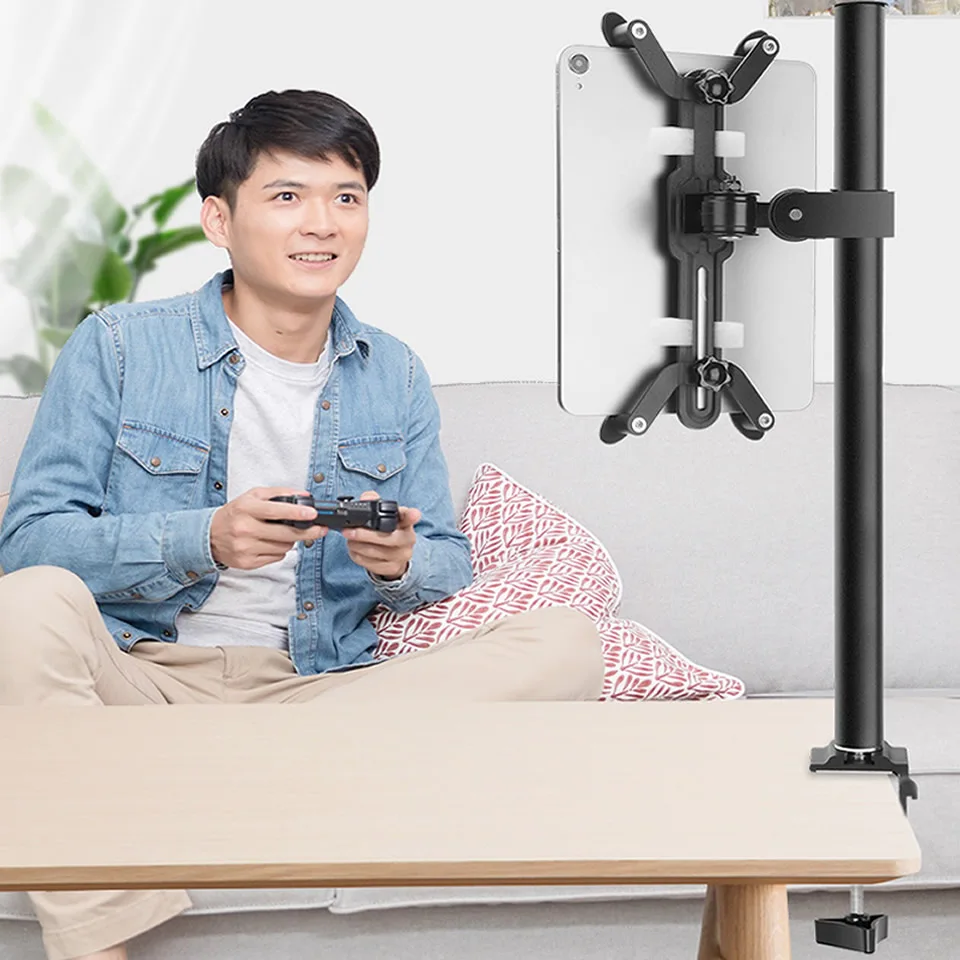 360° Rotation Wall Mount Tablet Stand Aluminum Alloy Wall Hang Bracket Holder for iPhone iPad Xiaomi Mipad Universal 7-13 Inches