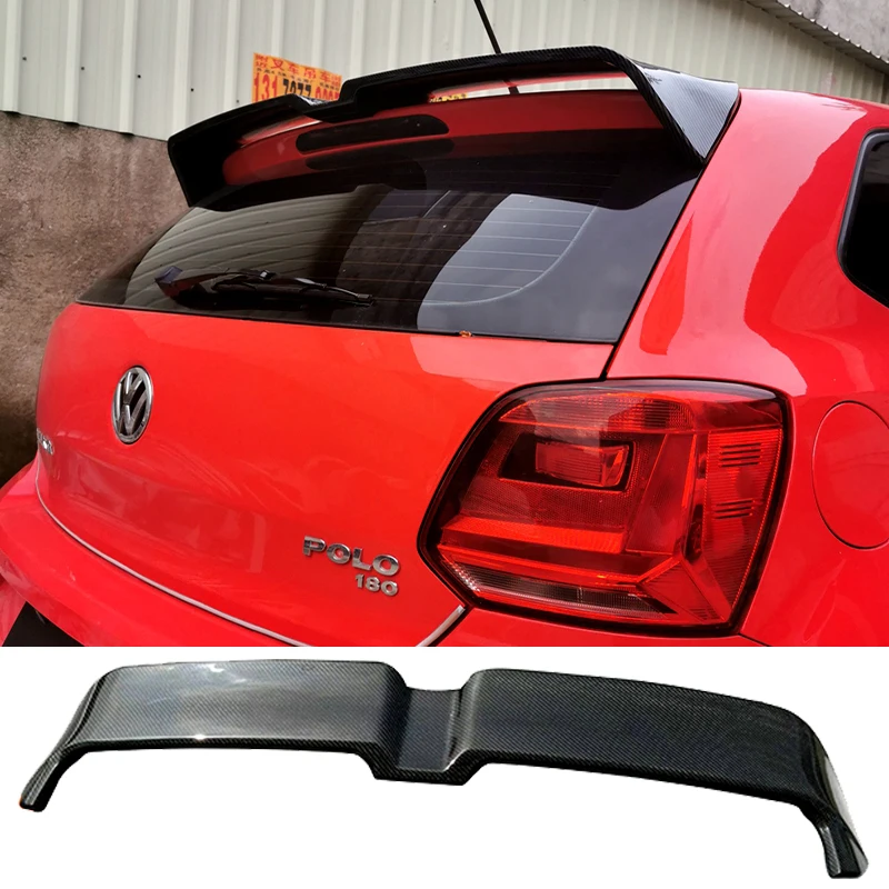 

Hot design For VW Volkswagen POLO 6R spoiler 2011 to 2017 high quality ABS spoiler by carbon fiber black DIY paint polo spoiler