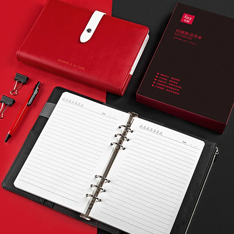 Kinburg-دفتر ملاحظات كبير بسحاب ، دفتر أعمال للطلاب ، دفتر ملاحظات محمول عملي مع حساب يدوي سميك