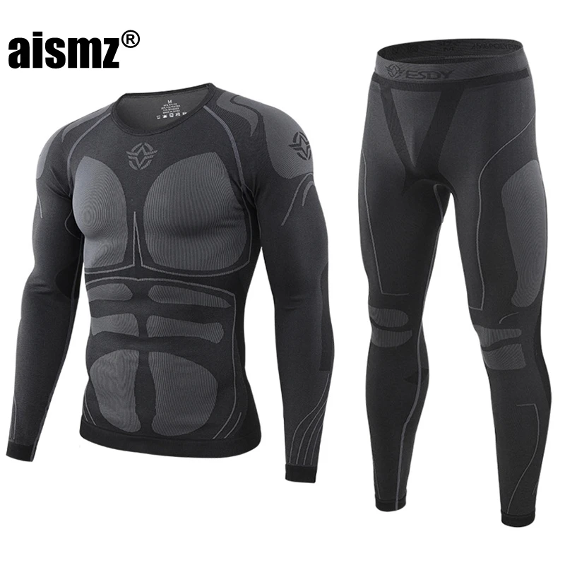 

Aismz Seamless tight tactical thermal underwear men sports function breathable training cycling thermo underwear long johns