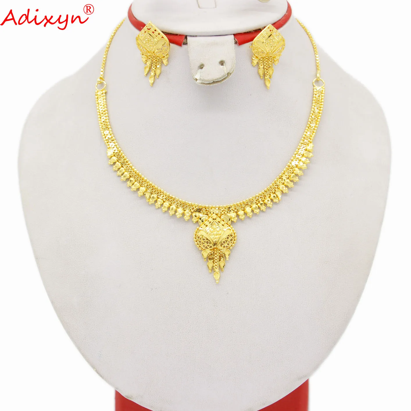 Dubai Jewelry Sets For Women/Girls Indian/African Gold Color Necklace/Earring Party/Wedding Gifts