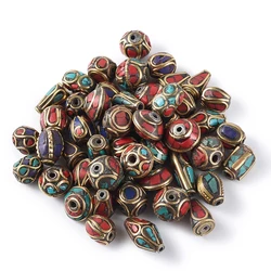 50pcs Retro Prayer Nepal Beads Handmade Red Coral Tibetan Loose Beads Charms For DIY Jewelry Making Necklaces Bracelets