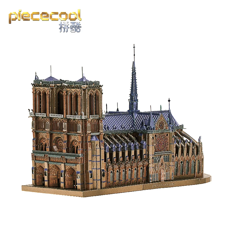 Piececool 3D Metal Puzzle NOTRE DAME CATHEDRAL PARIS building Model kits DIY Laser Cut Assemble Jigsaw Toy GIFT For Adult kids