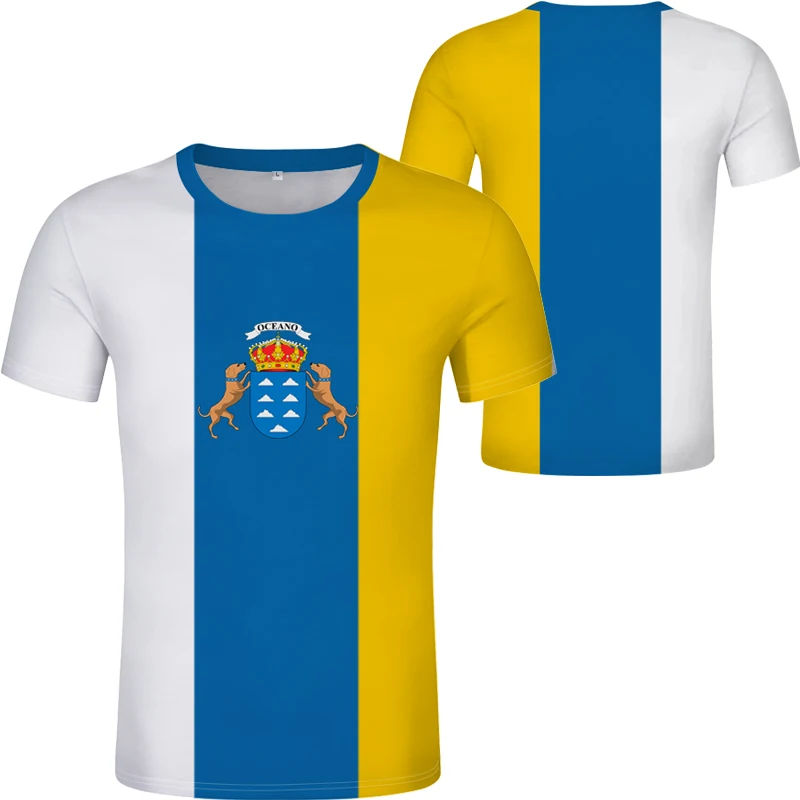 ISLAS CANARIAS Men\'s summer new brand Football Sportswear T-shirt santa cruz de tenerife t-shirt flag word las palmas gran Shirt