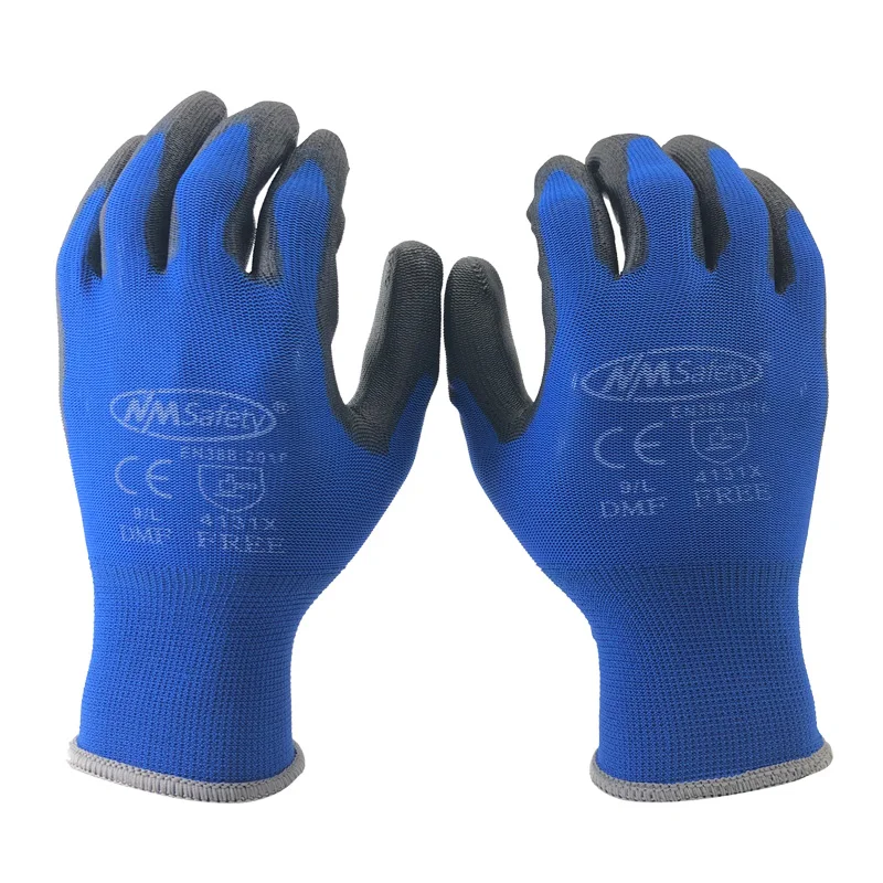 24 Pieces/12 Pairs Professional Safety Working Protective Gloves For Men Construction Women Garden Blue Nylon Running Glove