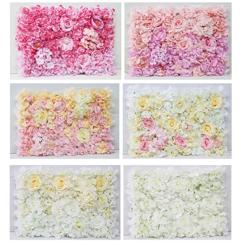 40X60cm 3D Wedding Flower Wall Gradual Change Artificial Hydrangea Peony Rose Flower Stage Decoration Backdrop Panels Arch Decor