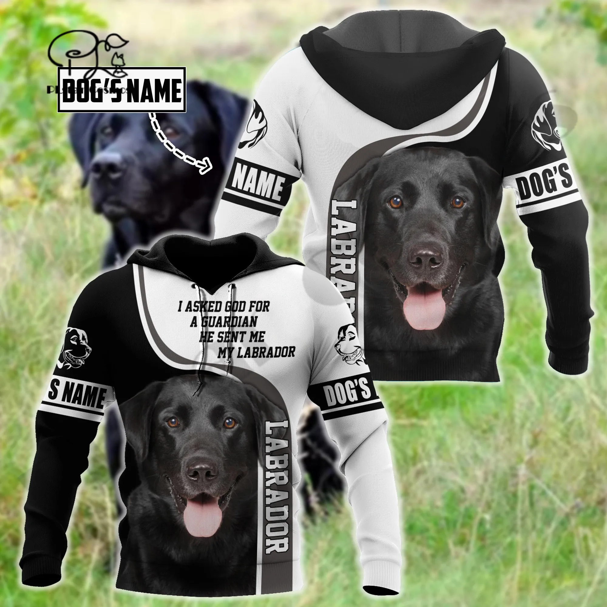 PLstar Cosmos 3Dprint Newest Labrador Custom Dog Name Harajuku Funny Casual Streetwear Unique Unisex Hoodies/Sweatshirt/Zip Q-4