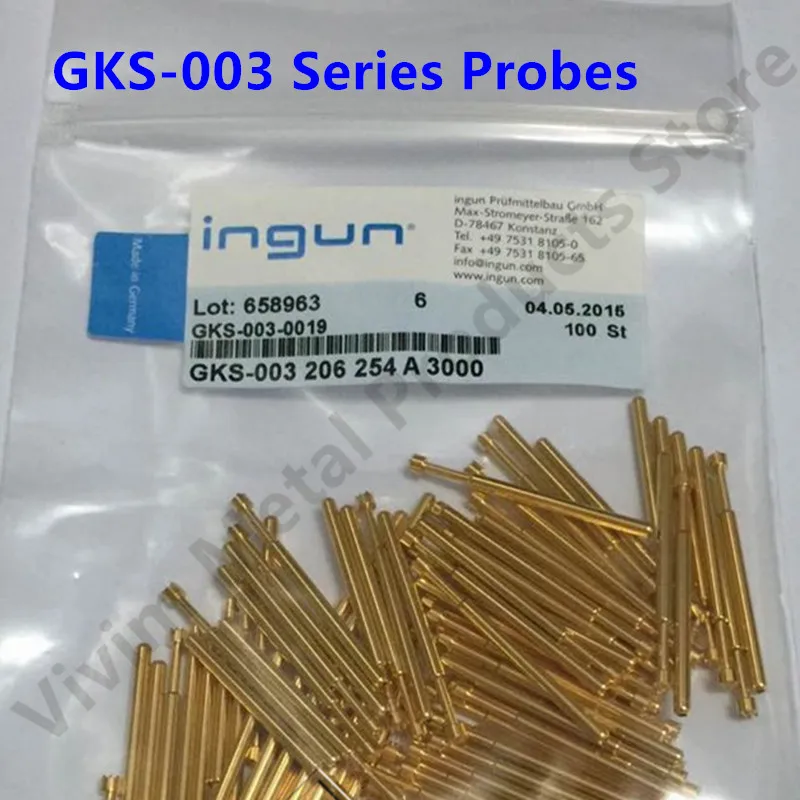 Original en alemán sonda INGUN GKS-003 206 de 254 A 3000/GKS-003 204 de 254 A 2000 125MIL P125-H y receptáculo KS-003 30 G 2,36mm manga