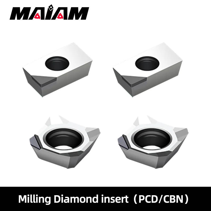 Inserção de Fresa Pcd Cbn Inserção de Diamante Apkt1135 Apmt1135 Apkt1604 Apmt1604 Seht1204 Affn Ângulo 02 04 Inserção de Madeira de Alumínio