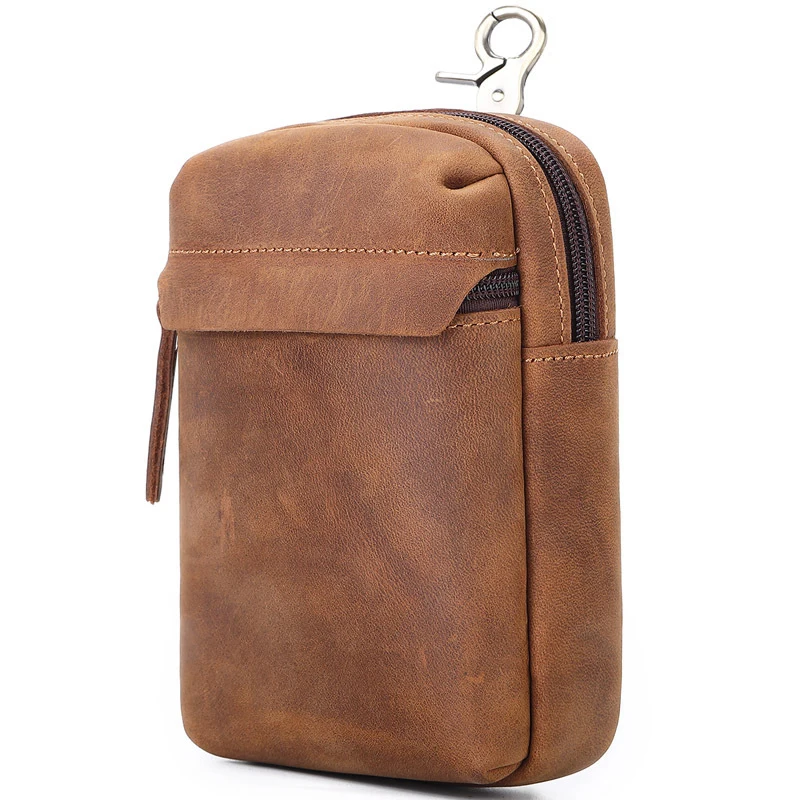 Men's Genuine Leather Fanny Waist Bag Purse Pouch Casual Shoulder Messenger Bags  Fashion Male Crossbody Chest Hip Bum Belt Bags