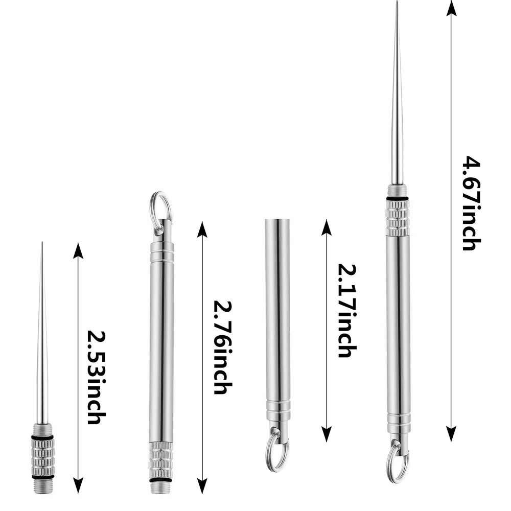 Portable Titanium Toothpick Reusable Camping Picnic Travel Kit EDC Keychain Protective Holder Pocket Toothpick Case Container