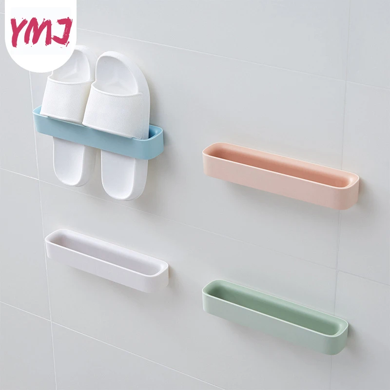 Wall-mounted Slippers Rack Shoe Racks Storage Organizer Bathroom Supplies Hanging Shelf Slipper Trays Holder Shoes Organizer