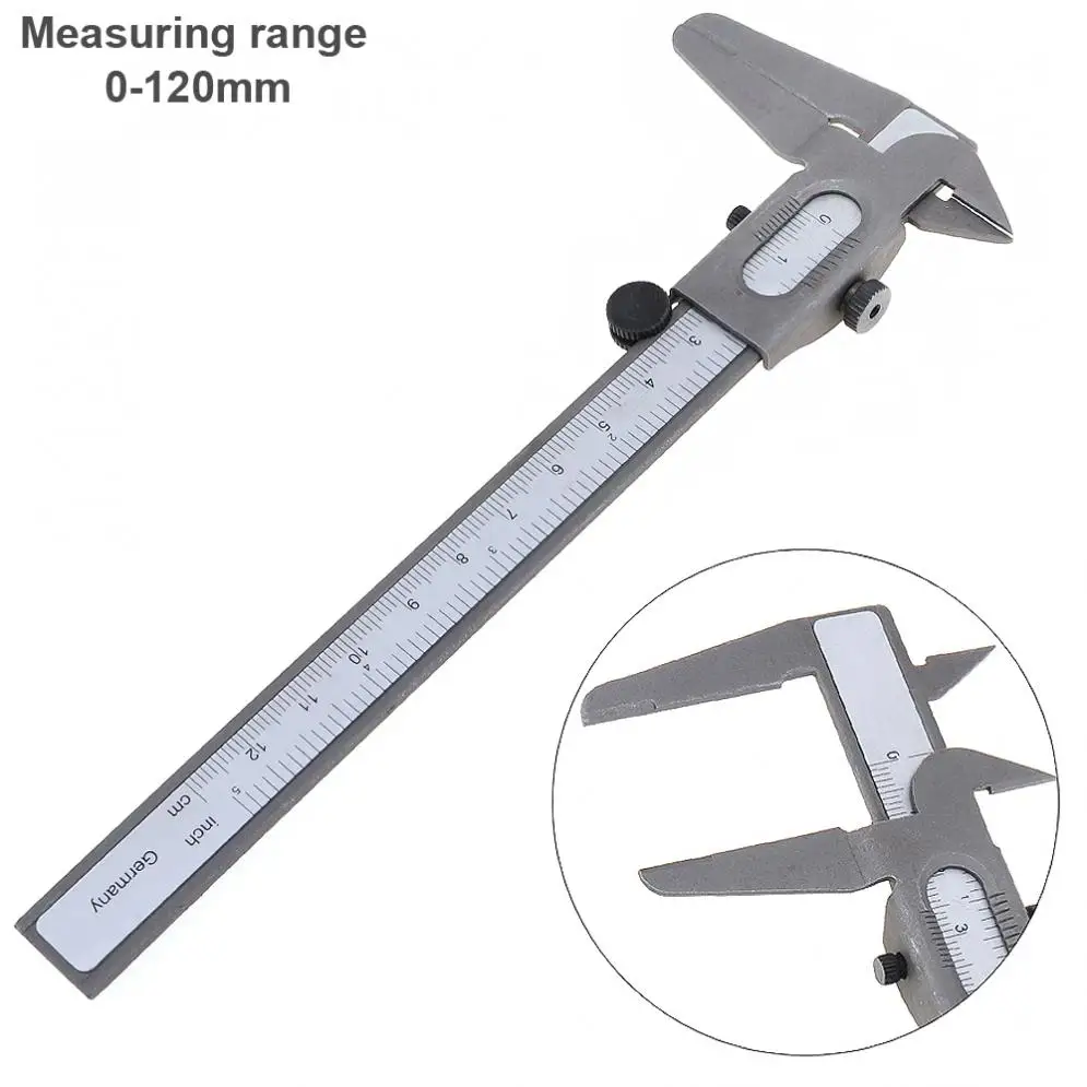 

120mm Mini Vernier Caliper Steel Hardened Metric Machinist Vernier Caliper Thickness Gauge Micrometer with 0.1mm Accuracy