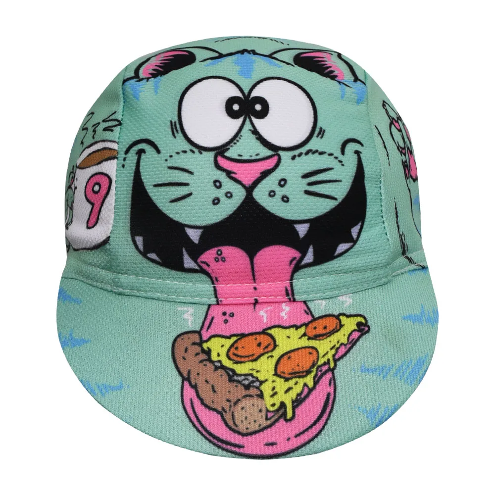 Cat Pizza Cycling cap Creativity Bike Hat Headwear Free Size  Men And Women Quick-Drying Polyester braetan