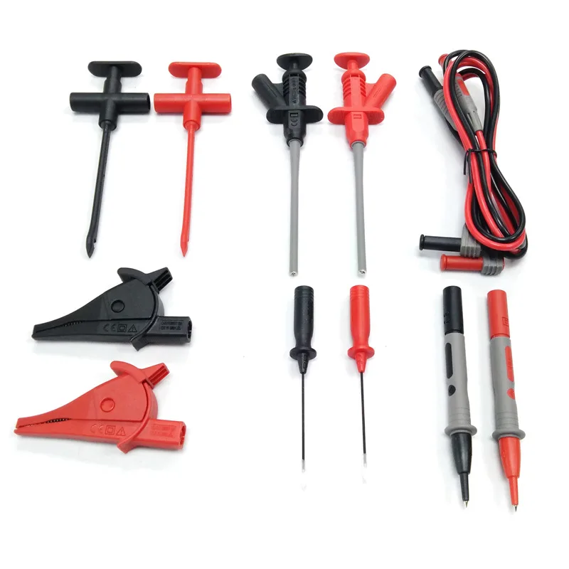 QHTITEC Multimeter Test Leads Set Probe Hook Test Rod Alligator Clip Test Pen Test Hook Clamp Probe Pen Test Wire Kit