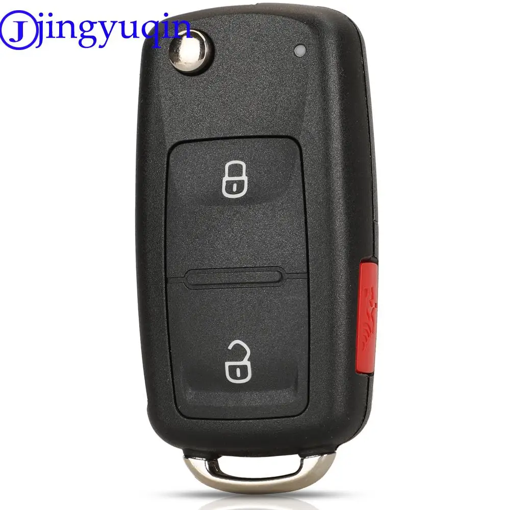 jingyuqin 2/3/4/5 Buttons Car Key Case Shell For VW/VOLKSWAGEN Caddy Eos Golf Jetta Beetle Polo Up Tiguan Touran Folding Fild