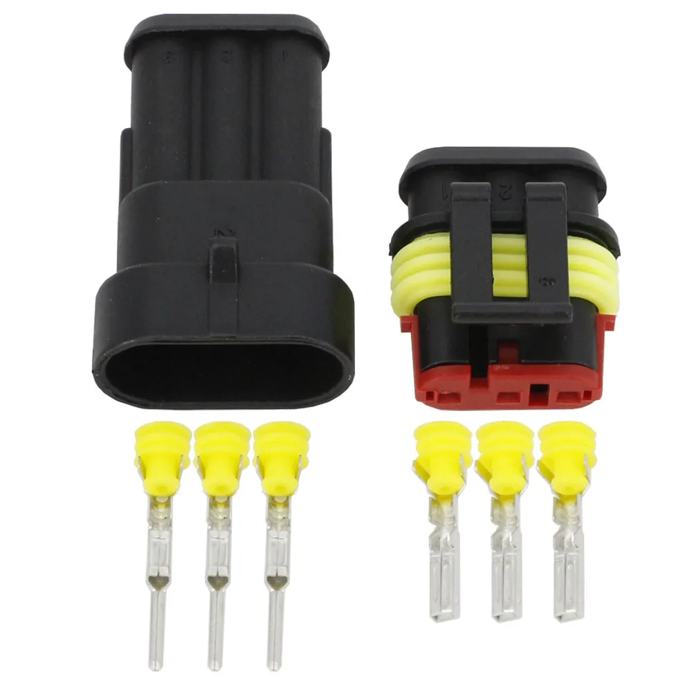 5 Sets 3 Pin 1.5 Connectors, DJ7031-1.5 Waterproof Electrical Wire Connector Plug,Xenon lamp connector Automobile Connector