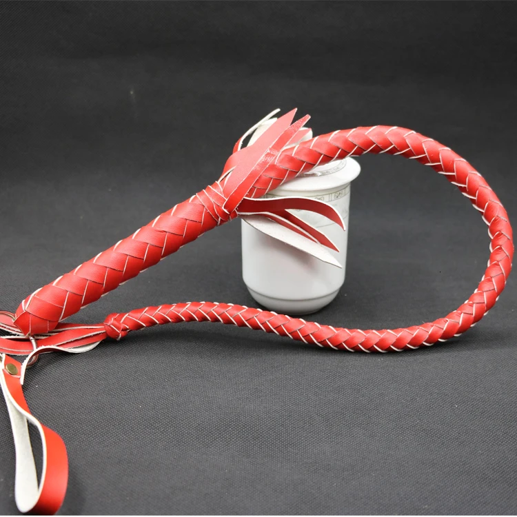 Catazer Pure Cowhide Whip Ringing Whip Riding Dance Self Protection Whip Martial Art Whip Movies Prop Outdoor Fitness Equipment