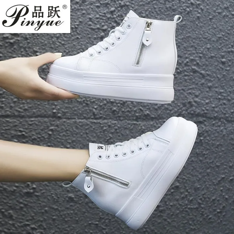 

High Top White Shoes Woman Platform casual shoes Female Fashion Casual Shoes Wedge Heel Lady Leisure Sneakers Woman Shoe