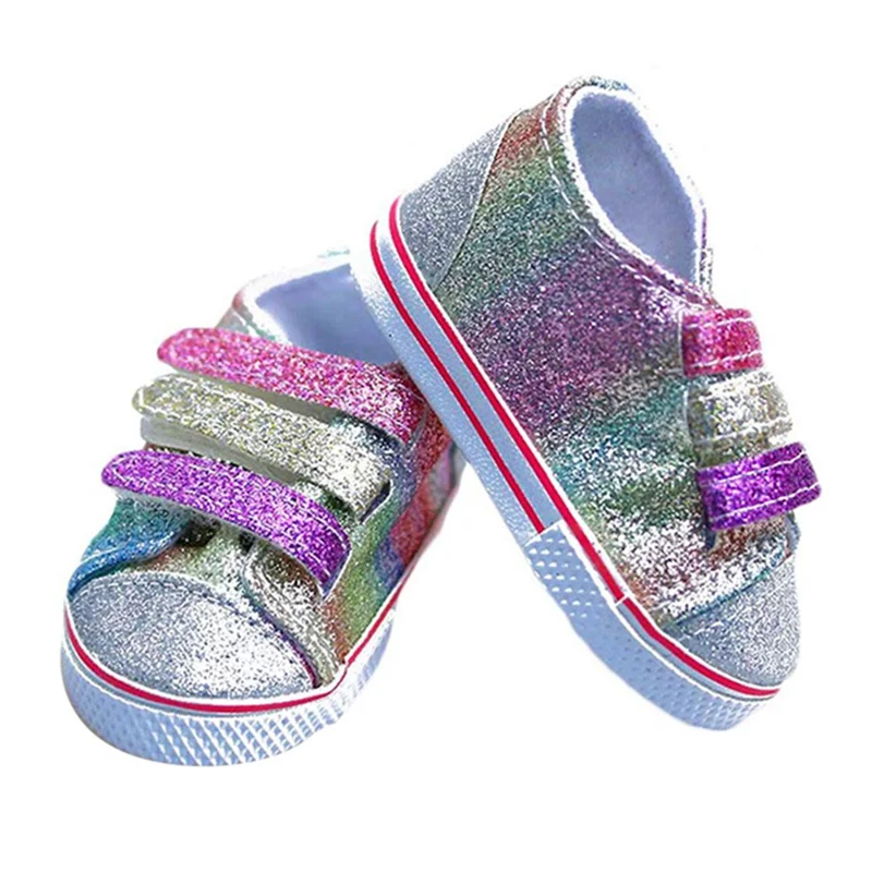 Scarpe da bambola da 18 pollici 7 cm Kitty CanvasPer 18 pollici americano e 43 cm Baby New Born Reborn Doll Generation Girl Toy 1/3 Blyth BJD