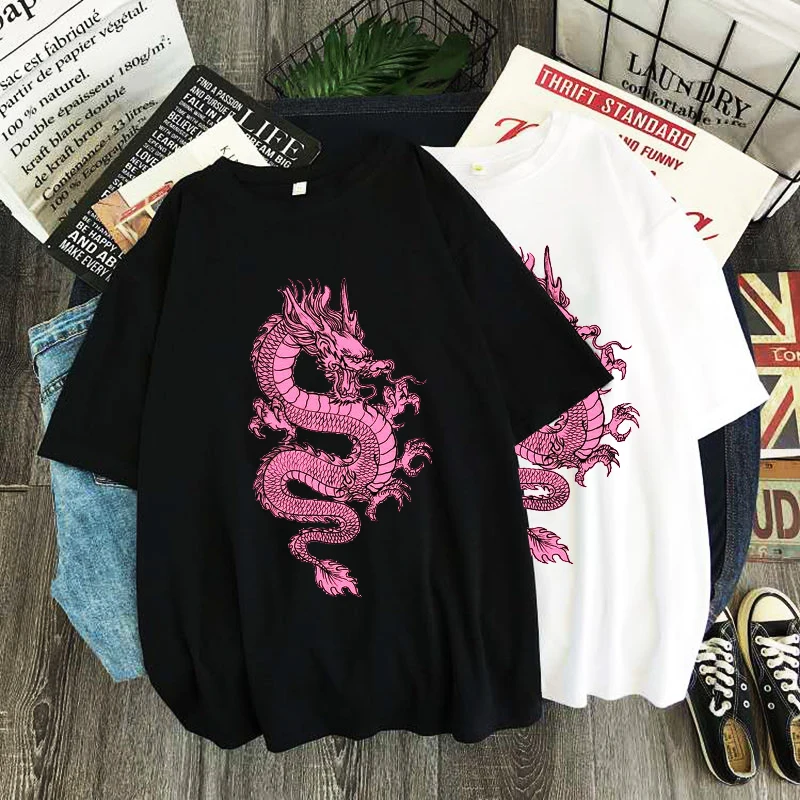 Women's t-shirts cotton korean Top aesthetic oversized kpop harajuku Gothic Short sleeve casual black print dropshipping clothes