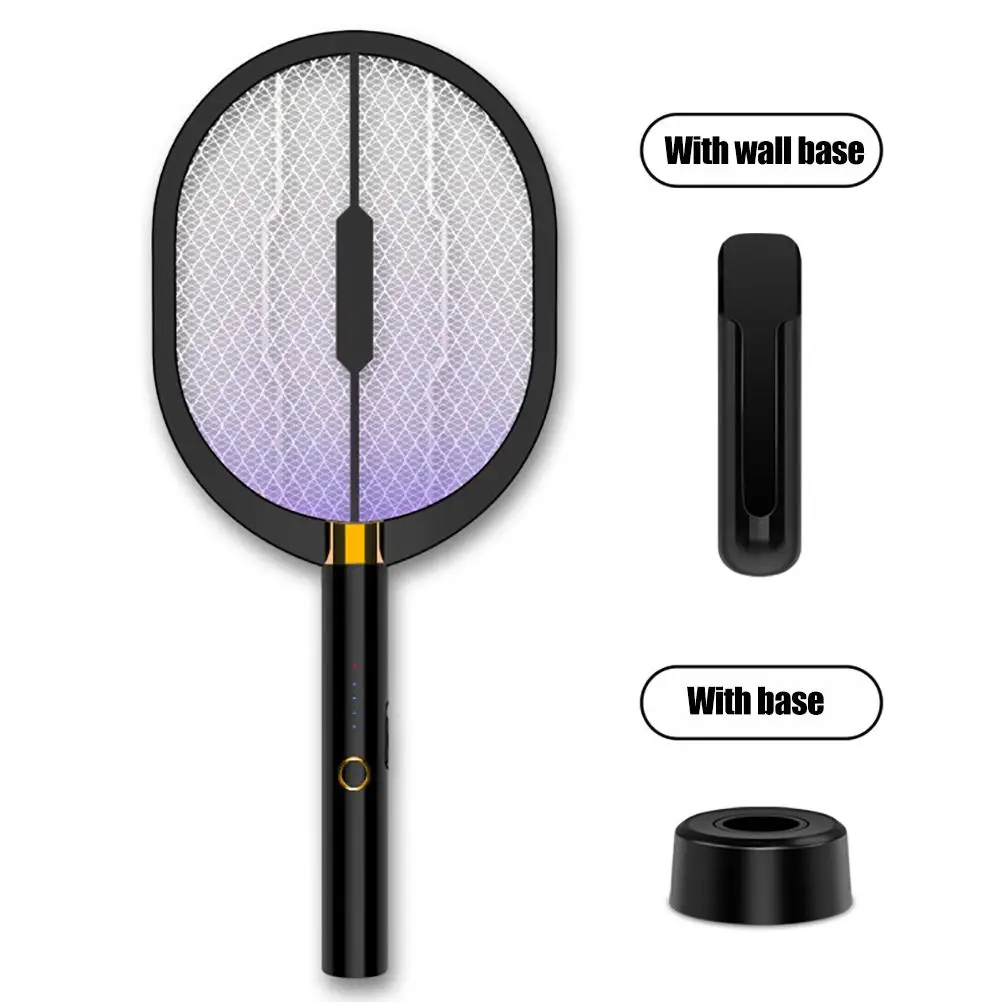 USB Rechargeable 2 In 1 Electric Mosquito Bug Zappers Zapper Mosquito Swatter  Electric Fly Swatter For Home Outdoor Mata Moscas