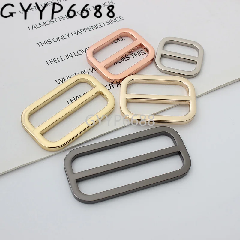 10-30-100pcs 5 sizes 7 colors 19 26 31 38 51mm inner die casting polished slider buckle for handbag backpack hardware