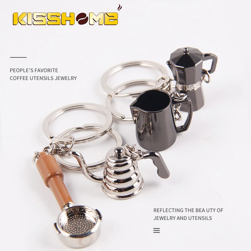 Coffee Keychains Mini Decoration Accessories Original Design Gift Keyring Cafe/Coffee Creative Barista Competition Souvenir