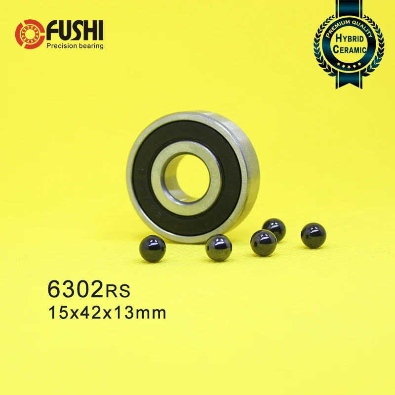 

6302 Hybrid Ceramic Bearing 15*42*13 mm ABEC-1 1PC Industry Motor Spindle 6302HC Hybrids Si3N4 Ball Bearings 3NC 6302RS