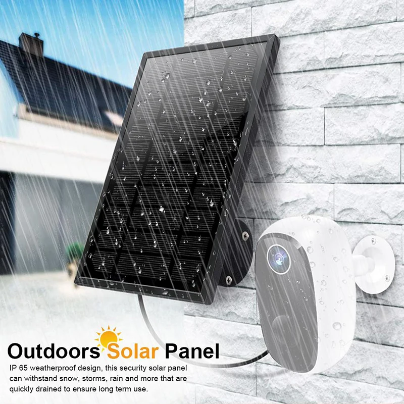 Imagem -02 - Câmera Painel Solar Charger Kit com Suporte Painel Solar Impermeável Câmera Frigorífico Metros de Linha 5w 1a