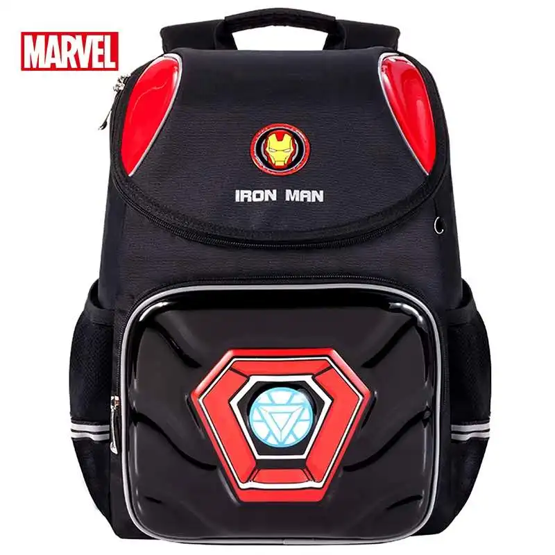 Disney novos sacos de escola para meninos estudante primário ombro ortopédico mochila grau 1-6 homem aranha de ferro capitão américa mochila