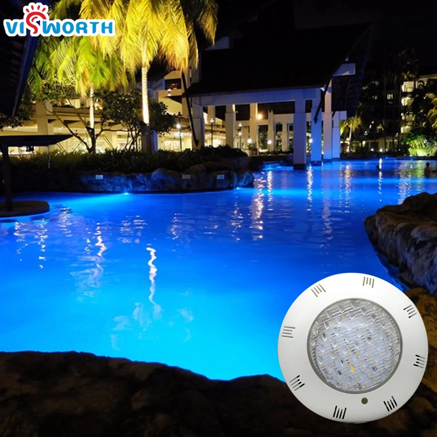 Imagem -06 - Lâmpada de Piscina Led Impermeável Branco Quente Frio Branco Verde Azul Lagoa Ip68 20w 28w ca dc 12v