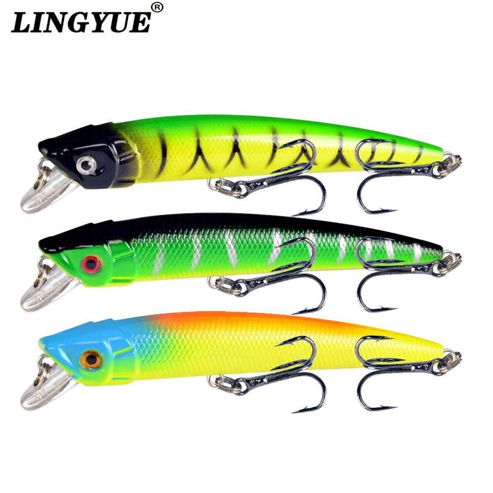 LINGYUE Floating Minnnow Fishing Lures 95mm 8g Crankbait Wobblers Topwater isca artificial Fishing Bait Swimbait Tackle Pesca