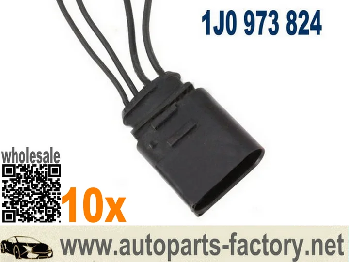 

Longyue 10pcs 4 Pin Pigtail Plug Wiring Connector for VW Jetta Golf Passat Beetle Audi 1J0 973 824