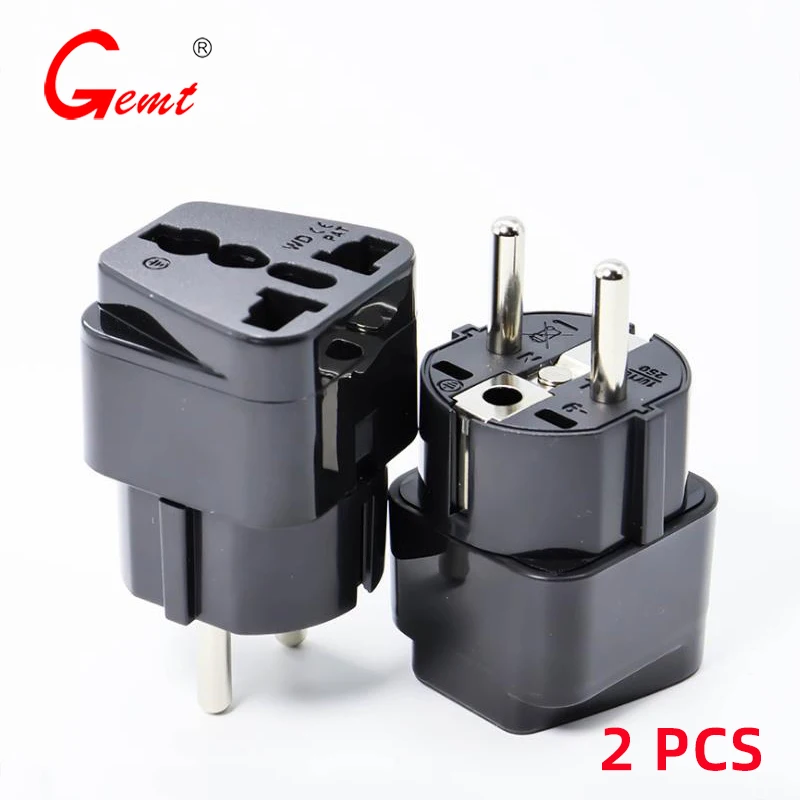 

Germany France Travel Power Adapter by Ceptics, Grounded European Plug - Type E/F Outlet, Adaptor for USA to Europe EU Socket -