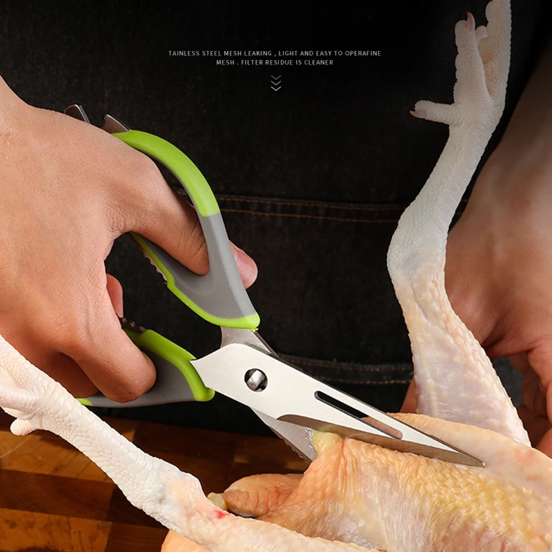 XITUO kitchen scissors stainless steel home kitchen gardening strong scissors chicken bone scissors professional sharp scissors