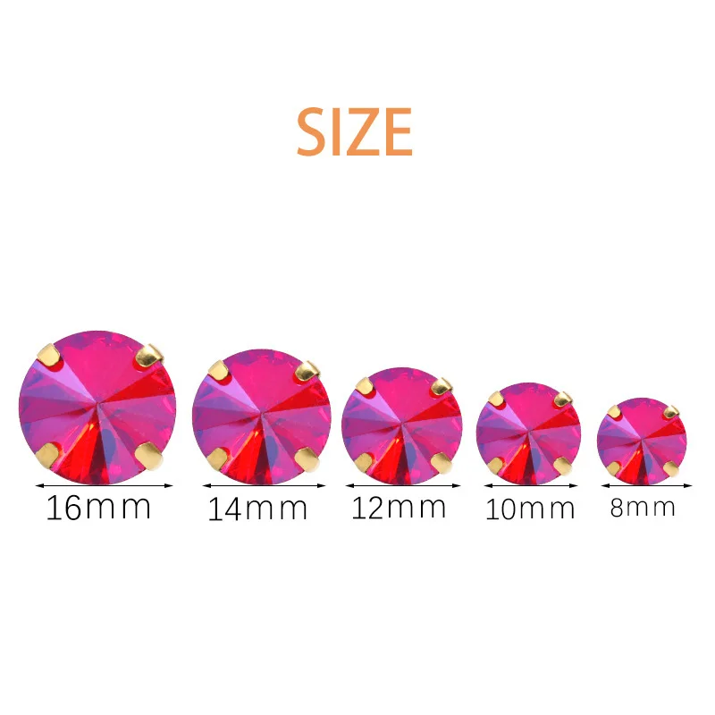 Pipatian 20Pcs Sew on Buttons Rivoli Rhinestone Crystal Decorative Glass Stone Wholesale Diy Clothing Collar Dress Accessories