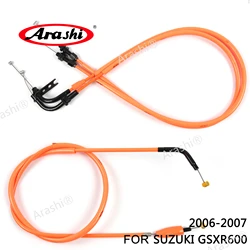 Arashi Motorcycle Accessories Throttle & Clutch Cables Stainless Lines Wires for SUZUKI GSXR600 2006 2007 GSXR 600 GSX-R 1 Set