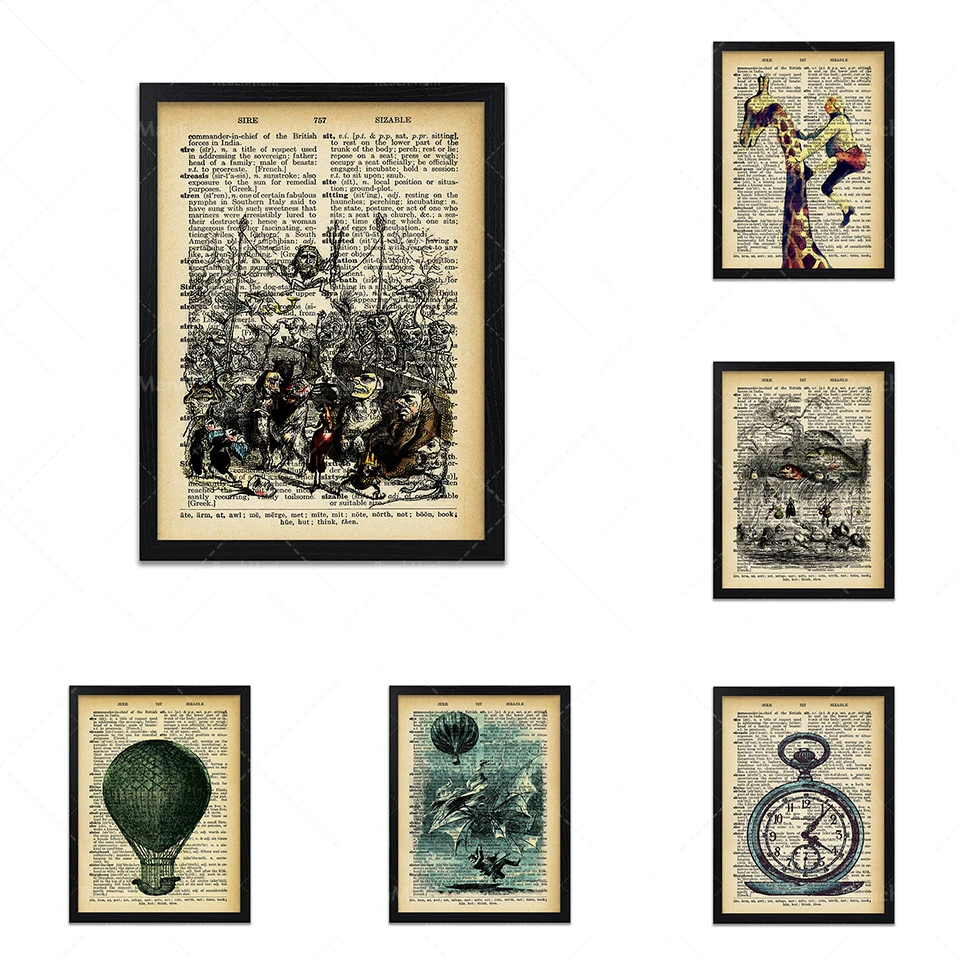 Steampunk Print-Abstract Dictionary Art Print Retro Print Poster
