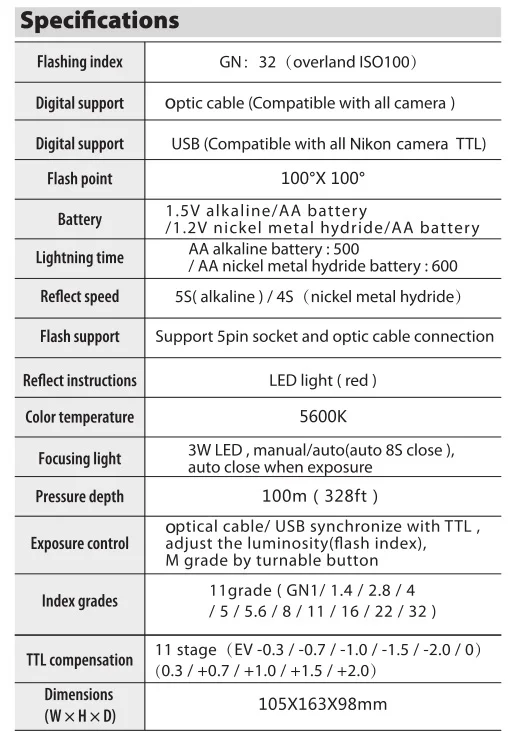 Seafrogs ST-100 Pro Waterproof  Camera  Flash  Light Strobe for A6500 A6000 A7 III RX100 IV V Underwater  Housings Diving Case