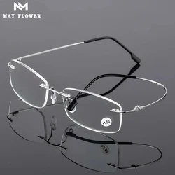 May Flower Men's Frame Prescription Glasses Blue Light Male Reading Glasses Titanium Eyeglasse Frame Old Glasses armacao oculos