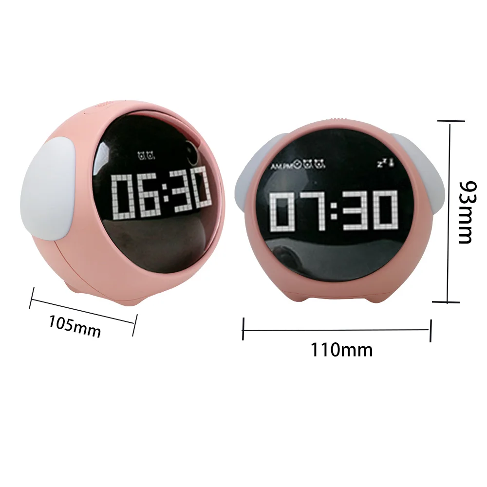 Cute Expression Alarm Clock Multifunctional Bedside For Home Night Light Child Alarm Clock Voice Controlled Light