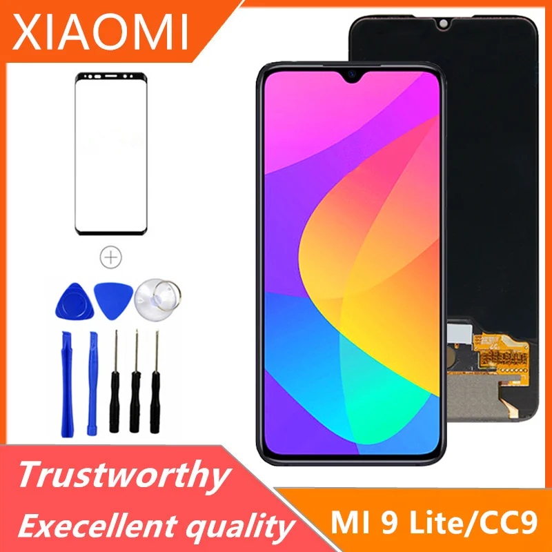 Tested AMOLED TFT MiCC9 LCD For Xiaomi Mi 9 lite LCD Display Touch Screen Digitizer Assembly Parts For Xiaomi Mi CC9  Lcd