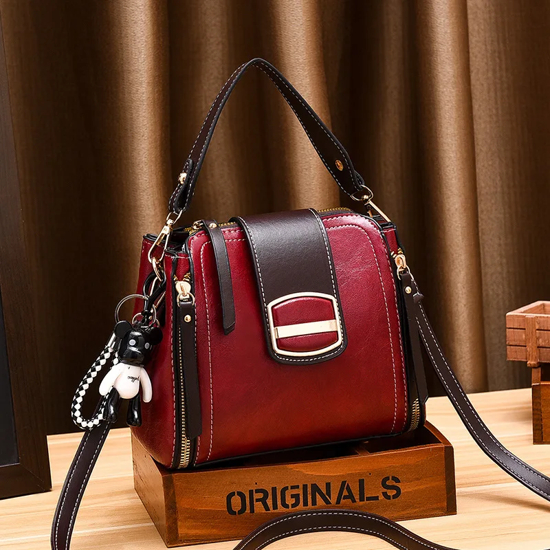 2021 Women Handbags Color Woman Shoulder Messenger Vintage PU Leather Ladies Daily Casual Crossbody Bags Purses and Handbags