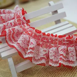 3YD 4cm Gauze Ribbon Cake Skirt Lace Confused Discount Doll Skirt Lotus Leaf Folds Clothing Accessories Lace