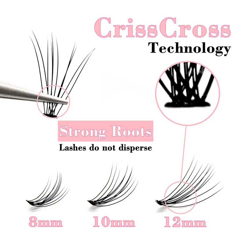 Navina Natürliche lange individuelle Cluster-Wimpernverlängerung, falsche Wimpern, 60 Bündel/Box, Make-up, 10D-Nerz-Flare-Wimpern, Zilien Cilio